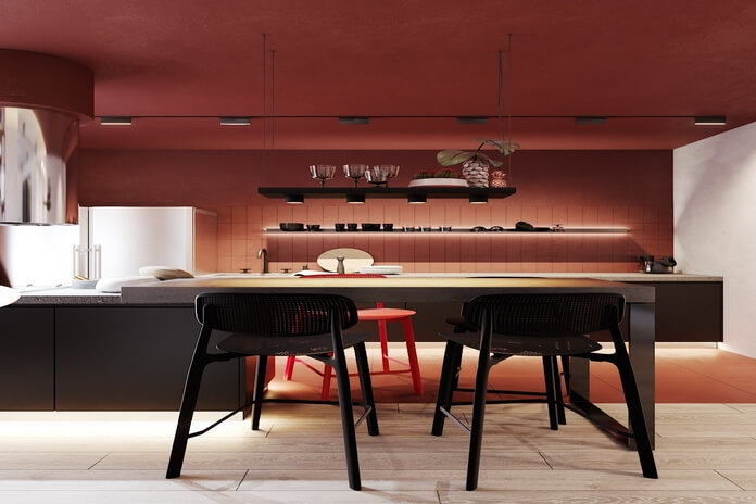 Red Kitchens with Tips & Accessories