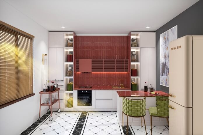 Red Kitchens with Tips & Accessories