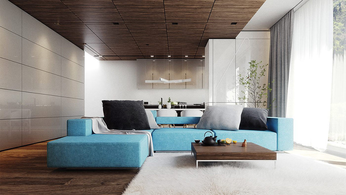 Aqua Blue Sofa