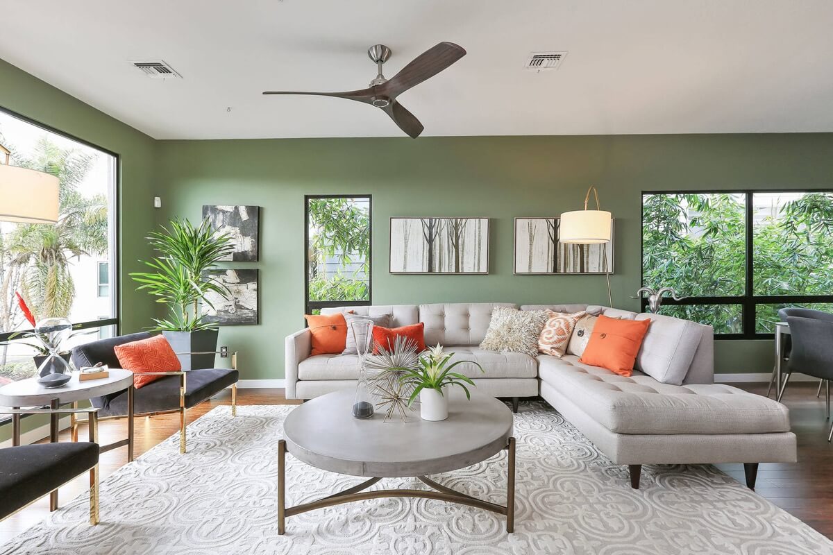 Elegant Green Living Rooms