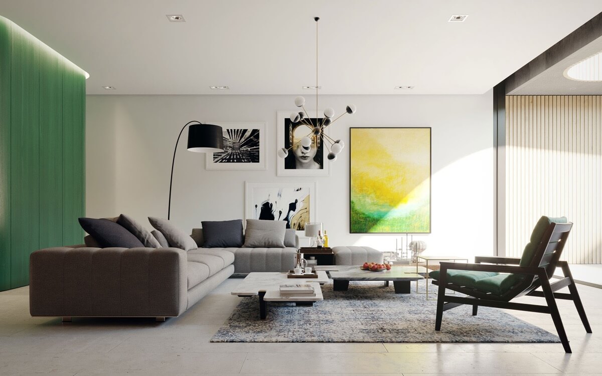Elegant Green Living Rooms